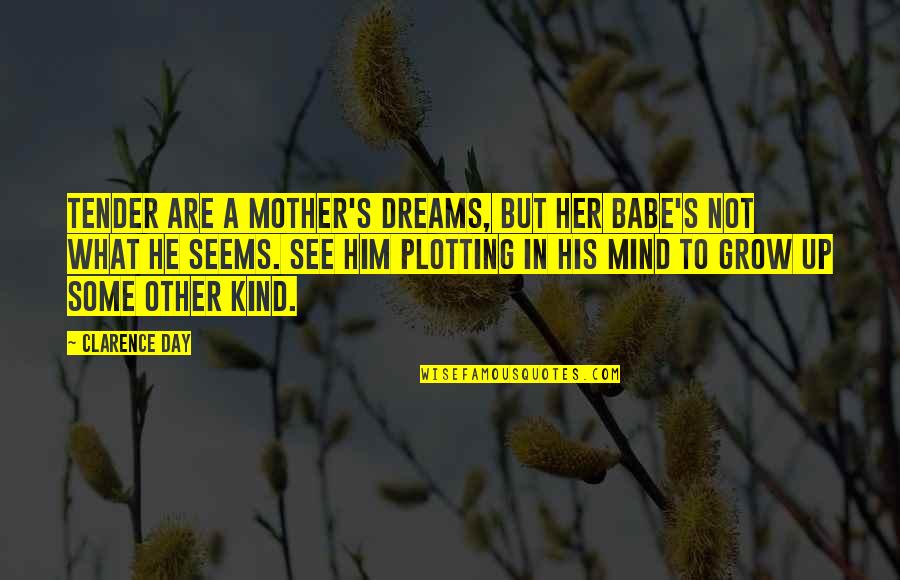 Growing Up Without A Mother Quotes By Clarence Day: Tender are a mother's dreams, But her babe's