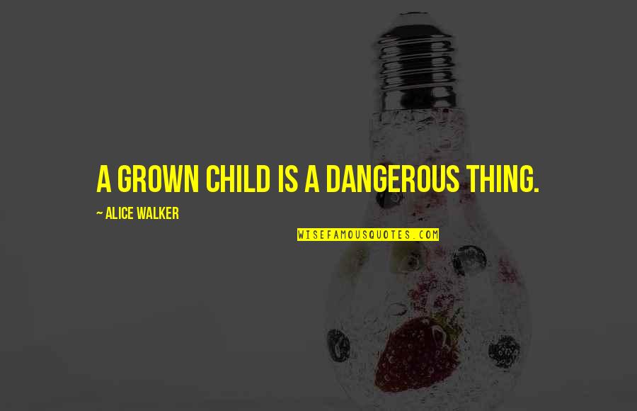 Grown Child Quotes By Alice Walker: A grown child is a dangerous thing.