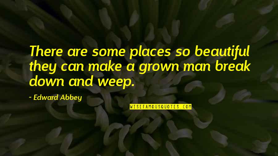 Grown Man Quotes By Edward Abbey: There are some places so beautiful they can