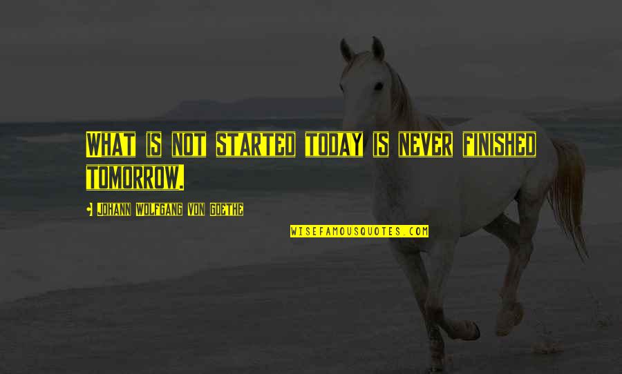 Grown Up Relationship Quotes By Johann Wolfgang Von Goethe: What is not started today is never finished
