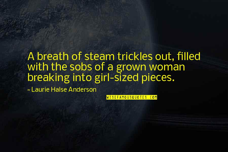 Grown Up Woman Quotes By Laurie Halse Anderson: A breath of steam trickles out, filled with