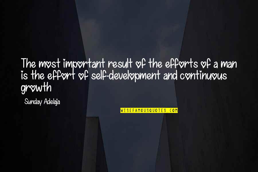 Growth And Development Quotes By Sunday Adelaja: The most important result of the efforts of