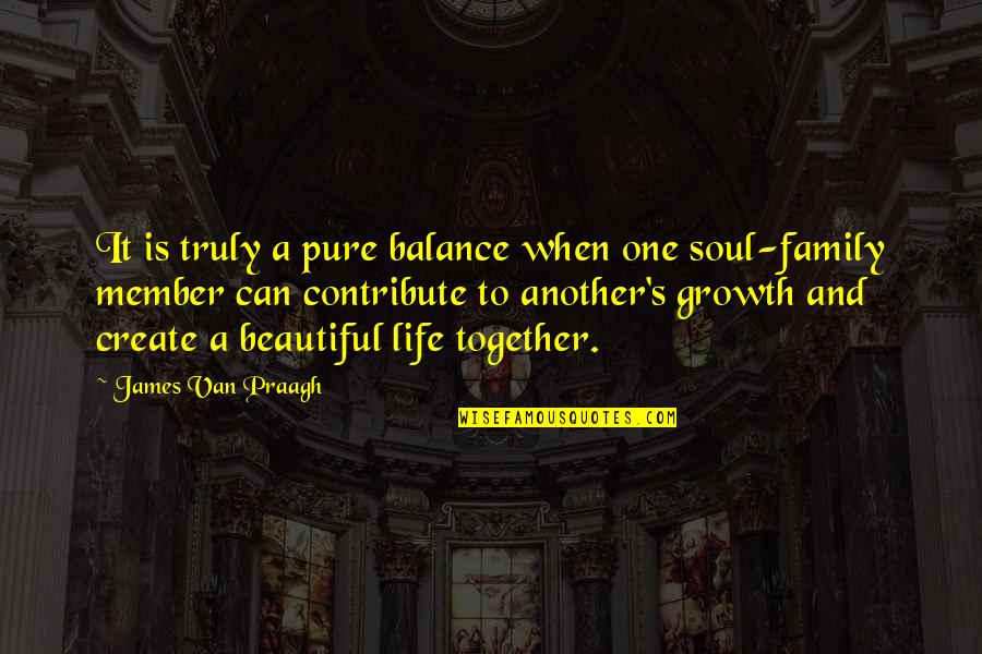 Growth And Family Quotes By James Van Praagh: It is truly a pure balance when one