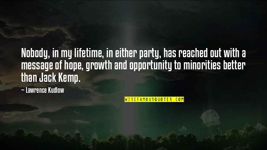 Growth And Opportunity Quotes By Lawrence Kudlow: Nobody, in my lifetime, in either party, has Growth And Opportunity Quotes By Lawrence Kudlow: Nobody, in my lifetime, in either party, has