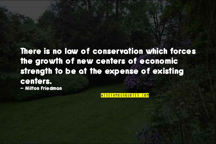 Growth And Strength Quotes By Milton Friedman: There is no law of conservation which forces