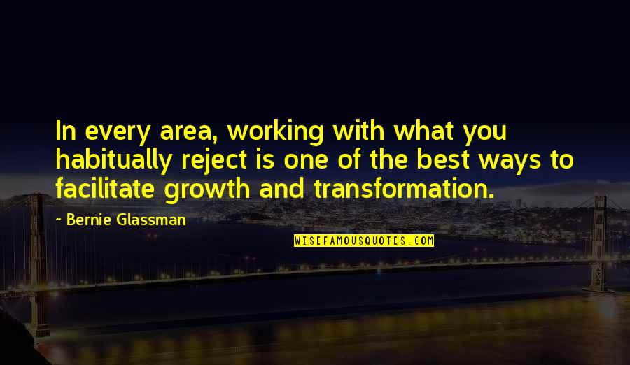Growth And Transformation Quotes By Bernie Glassman: In every area, working with what you habitually