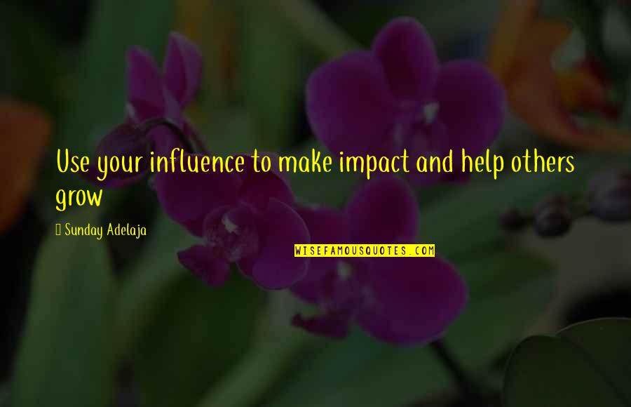 Growth At Work Quotes By Sunday Adelaja: Use your influence to make impact and help