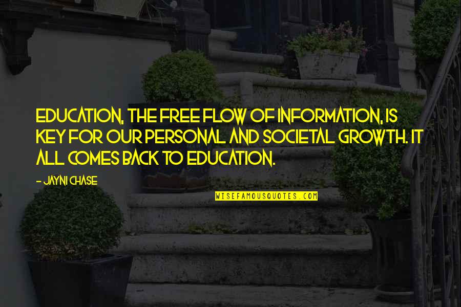 Growth Comes From Quotes By Jayni Chase: Education, the free flow of information, is key