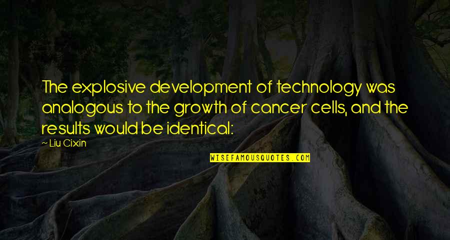 Growth Of Technology Quotes By Liu Cixin: The explosive development of technology was analogous to