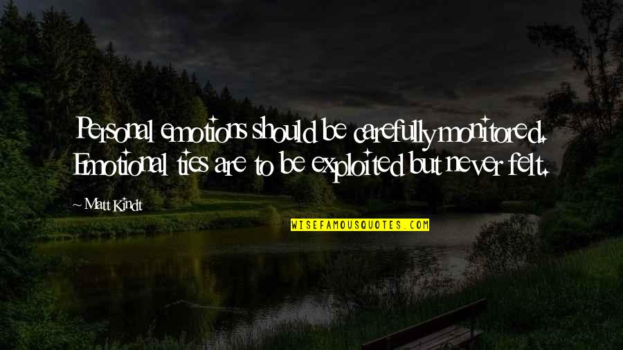 Grssll Quotes By Matt Kindt: Personal emotions should be carefully monitored. Emotional ties