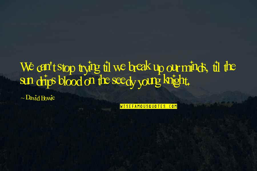Grubiani 2012 Quotes By David Bowie: We can't stop trying til we break up Grubiani 2012 Quotes By David Bowie: We can't stop trying til we break up