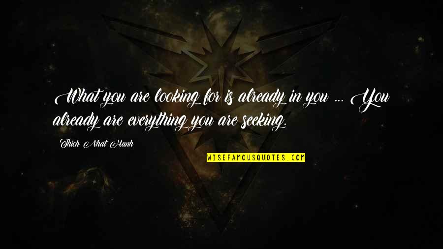 Grubisic Luka Quotes By Thich Nhat Hanh: What you are looking for is already in Grubisic Luka Quotes By Thich Nhat Hanh: What you are looking for is already in