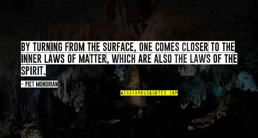 Grudgery Quotes By Piet Mondrian: By turning from the surface, one comes closer