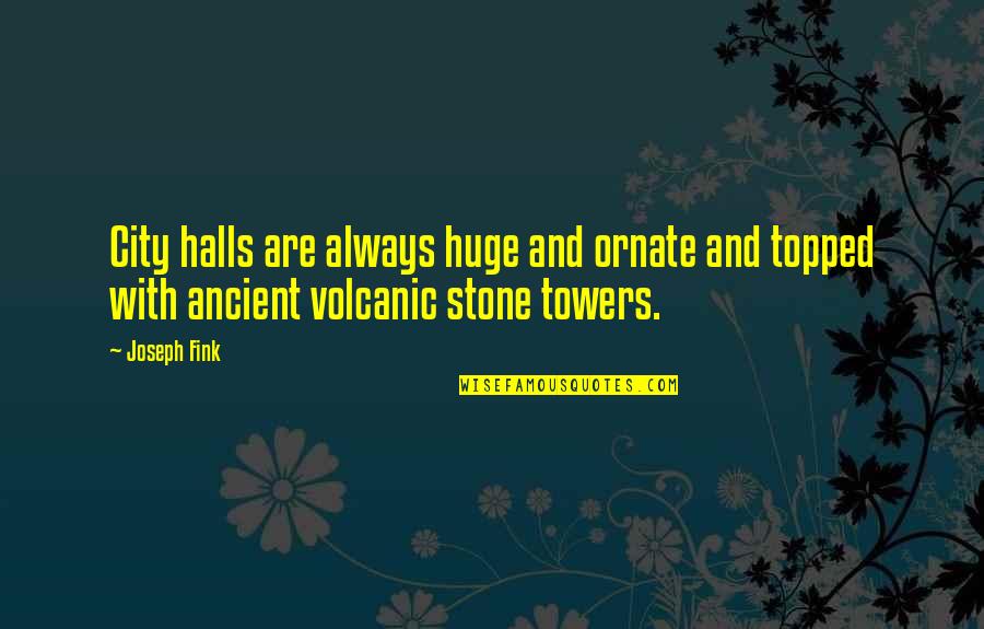 Gruelling Def Quotes By Joseph Fink: City halls are always huge and ornate and