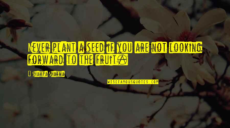 Gruender Supreme Quotes By Shampa Sharma: Never plant a seed if you are not