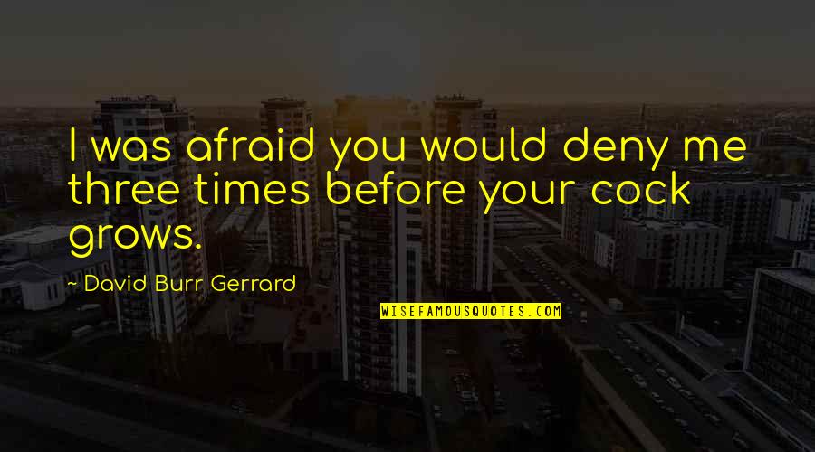 Gruenewald Pronunciation Quotes By David Burr Gerrard: I was afraid you would deny me three Gruenewald Pronunciation Quotes By David Burr Gerrard: I was afraid you would deny me three