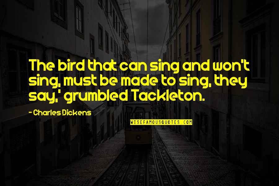 Grumbled Quotes By Charles Dickens: The bird that can sing and won't sing,