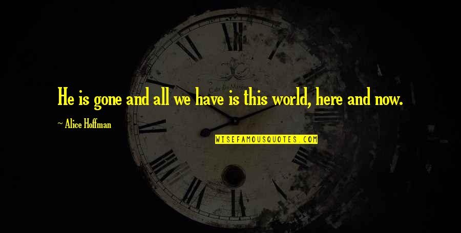 Grumpily Sentence Quotes By Alice Hoffman: He is gone and all we have is Grumpily Sentence Quotes By Alice Hoffman: He is gone and all we have is