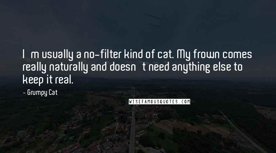 Grumpy Cat quotes: I'm usually a no-filter kind of cat. My frown comes really naturally and doesn't need anything else to keep it real.