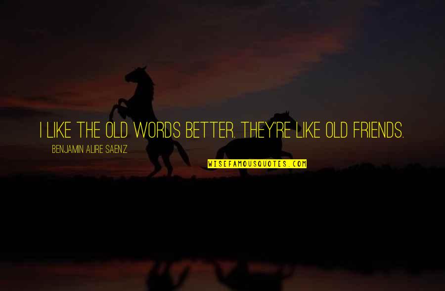 Grumpy Old Man Funny Quotes By Benjamin Alire Saenz: I like the old words better. They're like