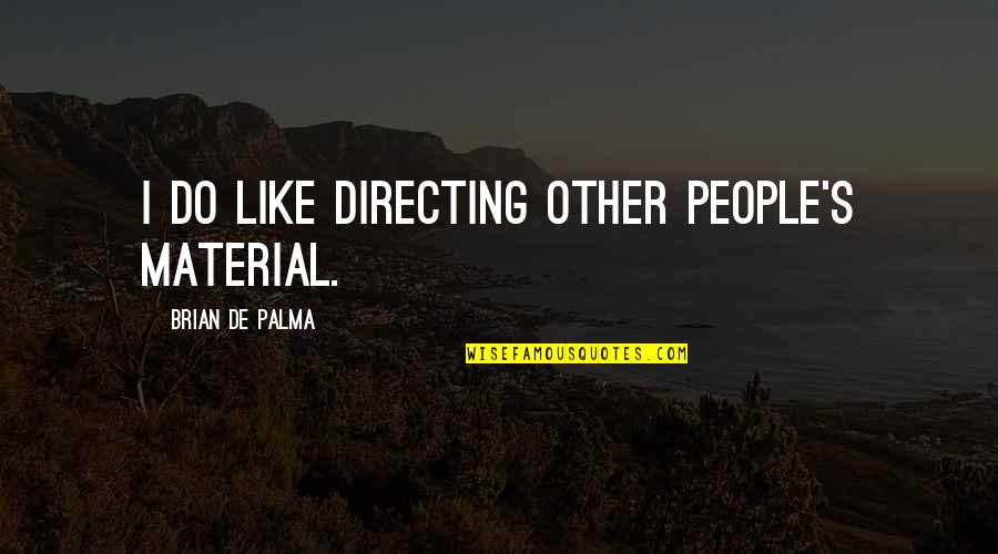 Grunge Depressing Quotes By Brian De Palma: I do like directing other people's material.