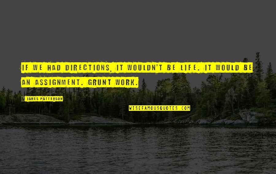 Grunt Work Quotes By James Patterson: If we had directions, it wouldn't be life.