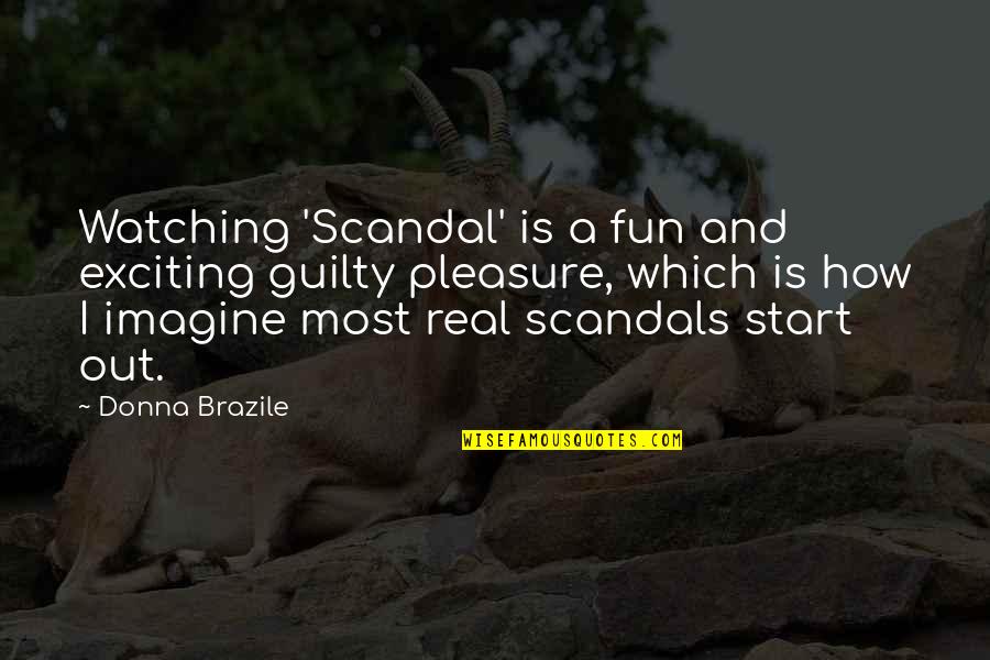 Grunwell Family Crest Quotes By Donna Brazile: Watching 'Scandal' is a fun and exciting guilty