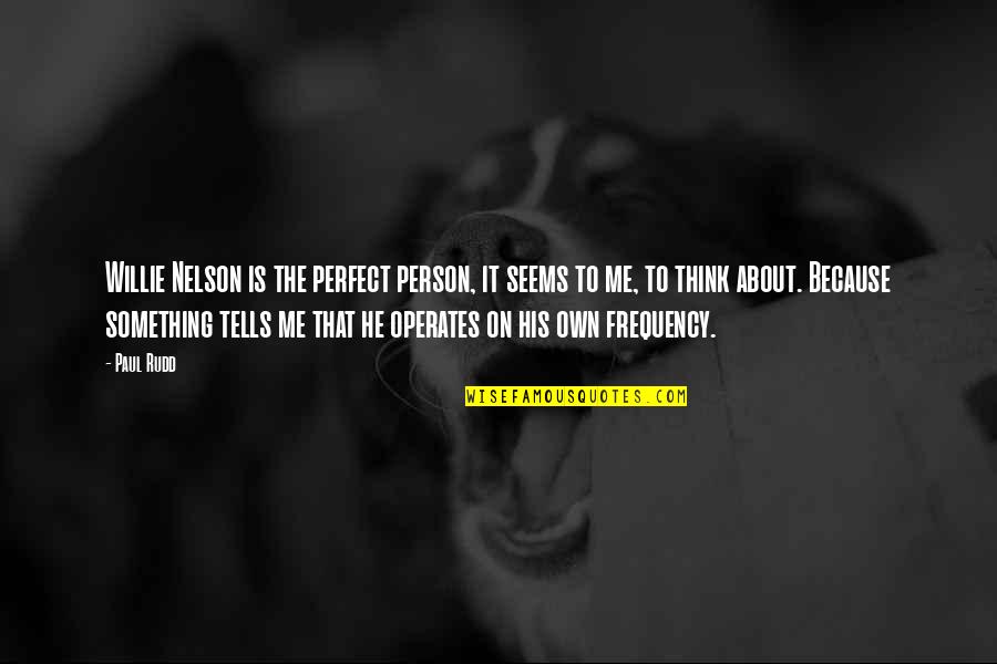 Gruppo Cucine Quotes By Paul Rudd: Willie Nelson is the perfect person, it seems