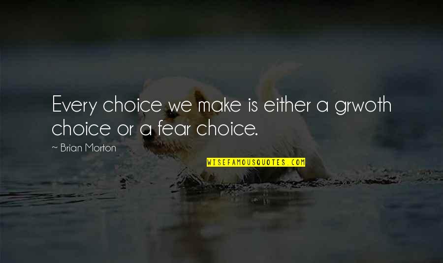 Grwoth Quotes By Brian Morton: Every choice we make is either a grwoth