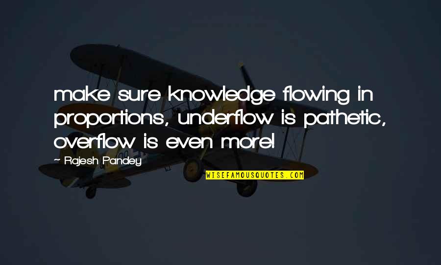 Guacamole Quotes By Rajesh Pandey: make sure knowledge flowing in proportions, underflow is