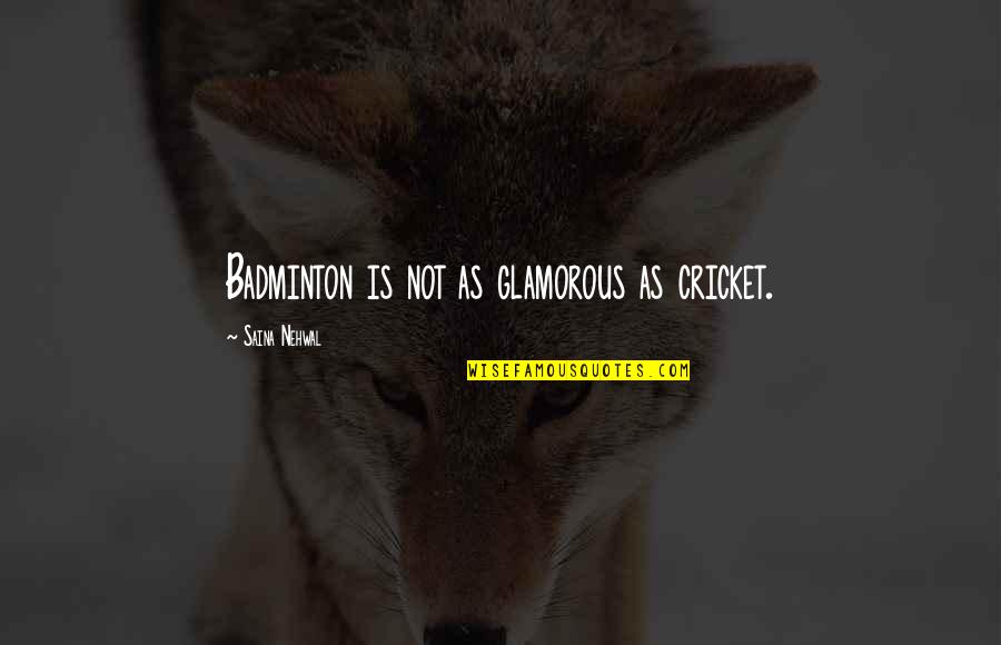 Guadagnare Conjugation Quotes By Saina Nehwal: Badminton is not as glamorous as cricket.