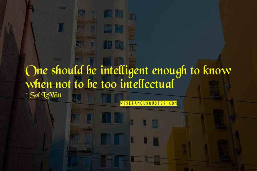 Guadagnini Violins Quotes By Sol LeWitt: One should be intelligent enough to know when