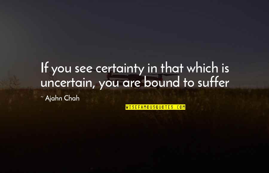 Gualtiero Jacopetti Quotes By Ajahn Chah: If you see certainty in that which is