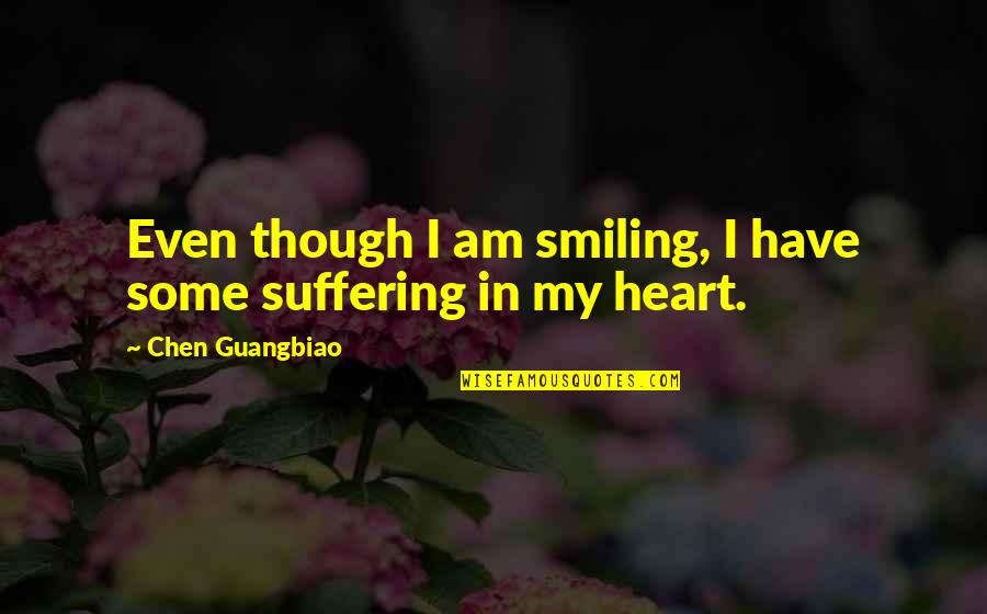Guangbiao Quotes By Chen Guangbiao: Even though I am smiling, I have some