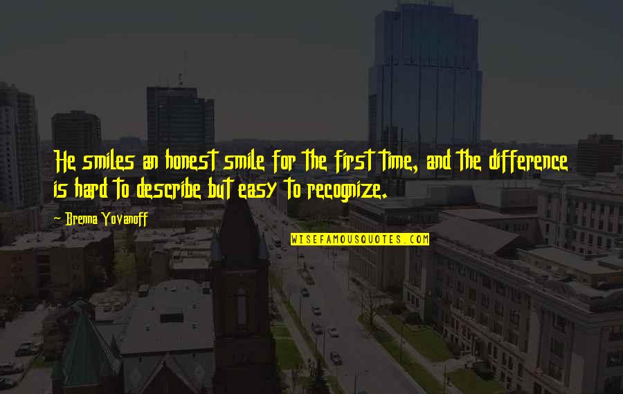 Guardapolvos Quotes By Brenna Yovanoff: He smiles an honest smile for the first