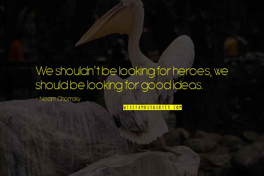 Guardapolvos Saber Quotes By Noam Chomsky: We shouldn't be looking for heroes, we should