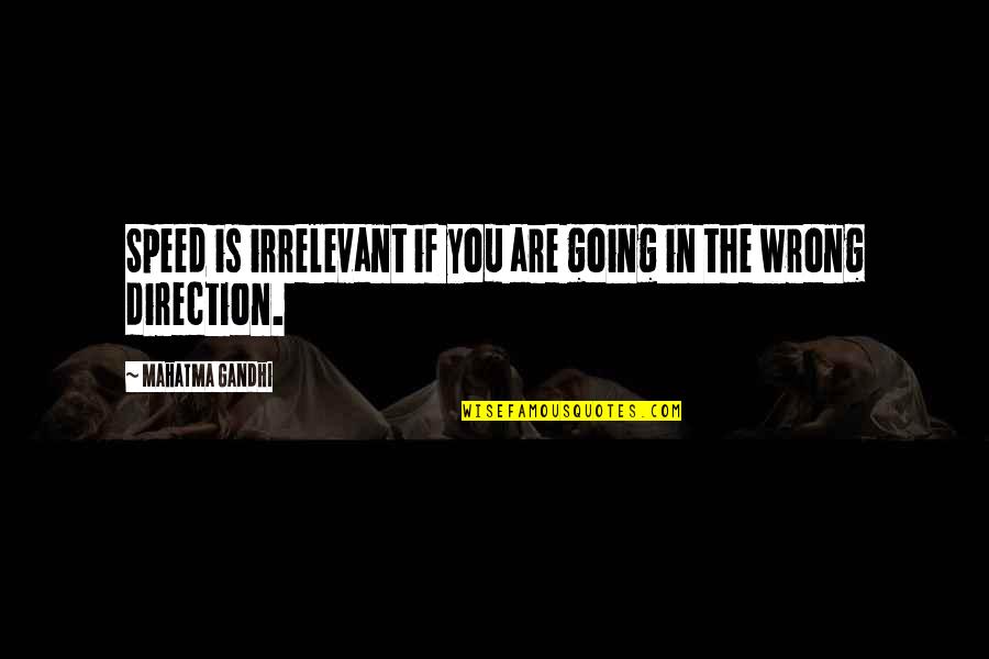 Guarnaschelli Cavatelli Quotes By Mahatma Gandhi: Speed is irrelevant if you are going in Guarnaschelli Cavatelli Quotes By Mahatma Gandhi: Speed is irrelevant if you are going in