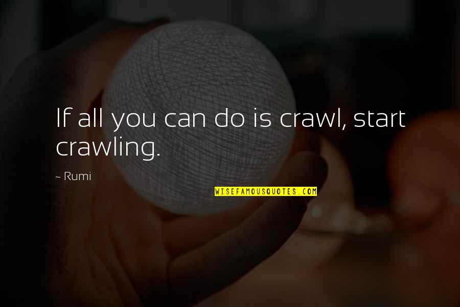 Gubin Livno Quotes By Rumi: If all you can do is crawl, start