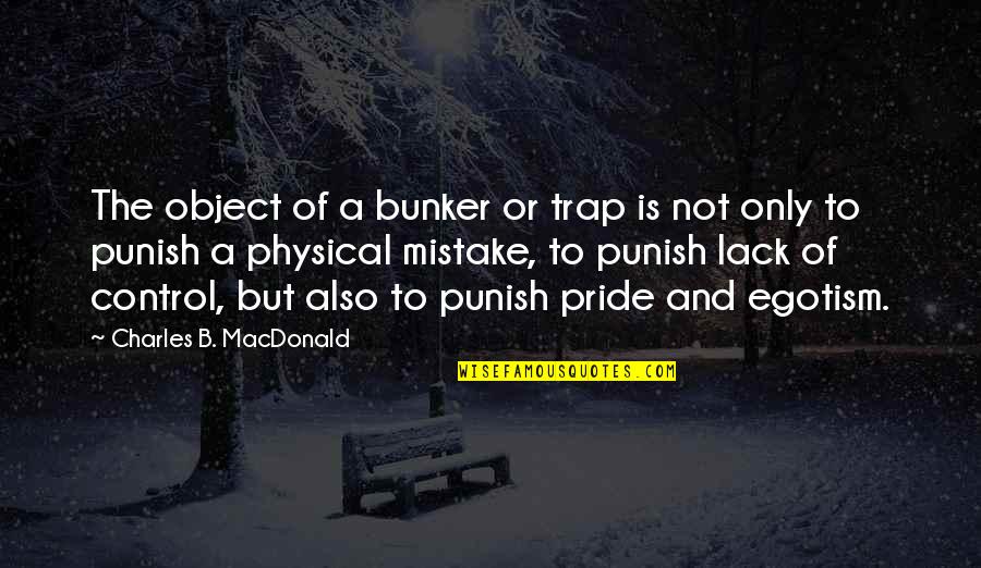 Guccini Francesco Quotes By Charles B. MacDonald: The object of a bunker or trap is Guccini Francesco Quotes By Charles B. MacDonald: The object of a bunker or trap is