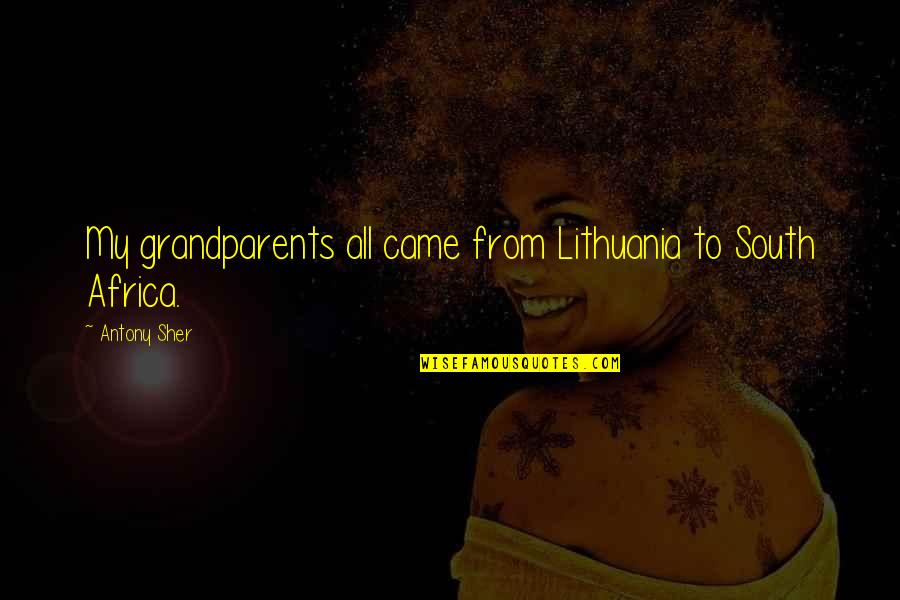 Gucio I Maja Quotes By Antony Sher: My grandparents all came from Lithuania to South Gucio I Maja Quotes By Antony Sher: My grandparents all came from Lithuania to South