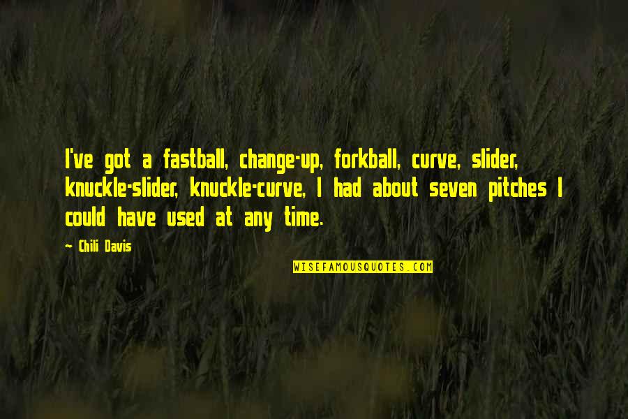 Guck Off Quotes By Chili Davis: I've got a fastball, change-up, forkball, curve, slider,