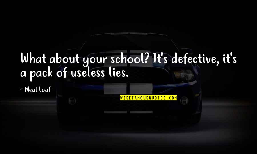 Guck Quotes By Meat Loaf: What about your school? It's defective, it's a