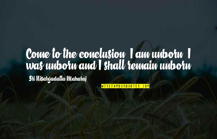 Gud Night With Love Quotes By Sri Nisargadatta Maharaj: Come to the conclusion: I am unborn, I