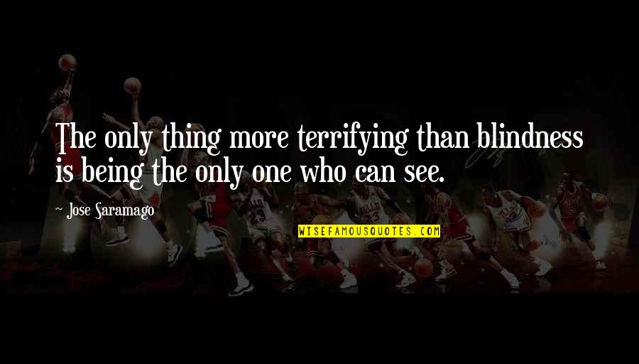 Gudari Bridge Quotes By Jose Saramago: The only thing more terrifying than blindness is