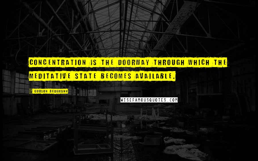 Gudjon Bergmann quotes: Concentration is the doorway through which the meditative state becomes available.