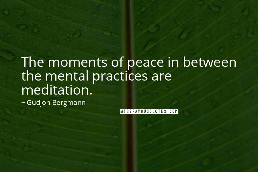 Gudjon Bergmann quotes: The moments of peace in between the mental practices are meditation.