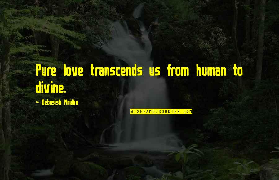 Guematria Quotes By Debasish Mridha: Pure love transcends us from human to divine.