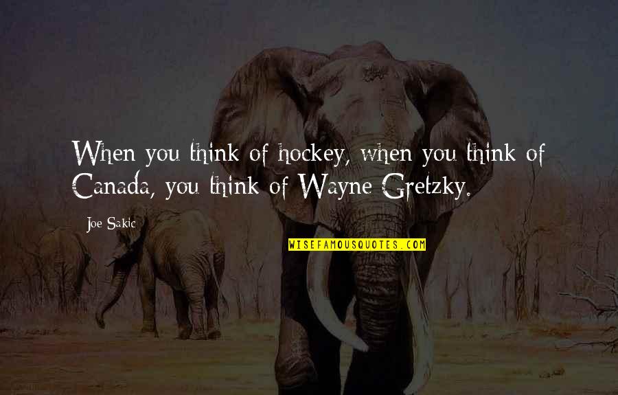 Guerassim Nikolov Quotes By Joe Sakic: When you think of hockey, when you think