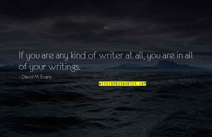 Guerres Balkaniques Quotes By David M. Evans: If you are any kind of writer at