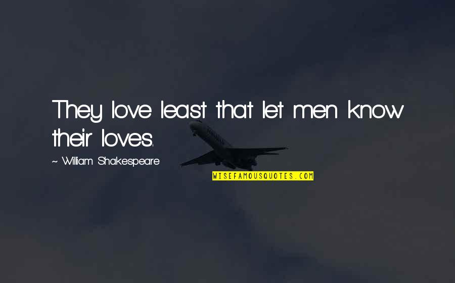 Guess You Dont Care Quotes By William Shakespeare: They love least that let men know their Guess You Dont Care Quotes By William Shakespeare: They love least that let men know their